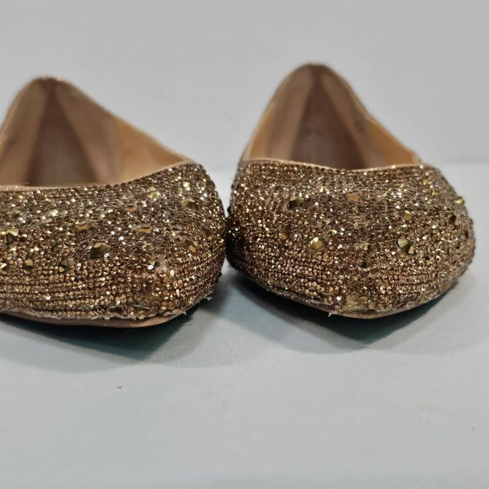 Betsey Johnson Jude Gold Rhinestone Pointed Toe Flats Size 11 M Glam Party - Picture 6 of 8